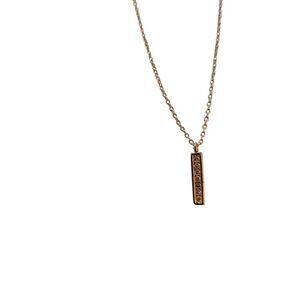 Gold Bar Pendant Necklace